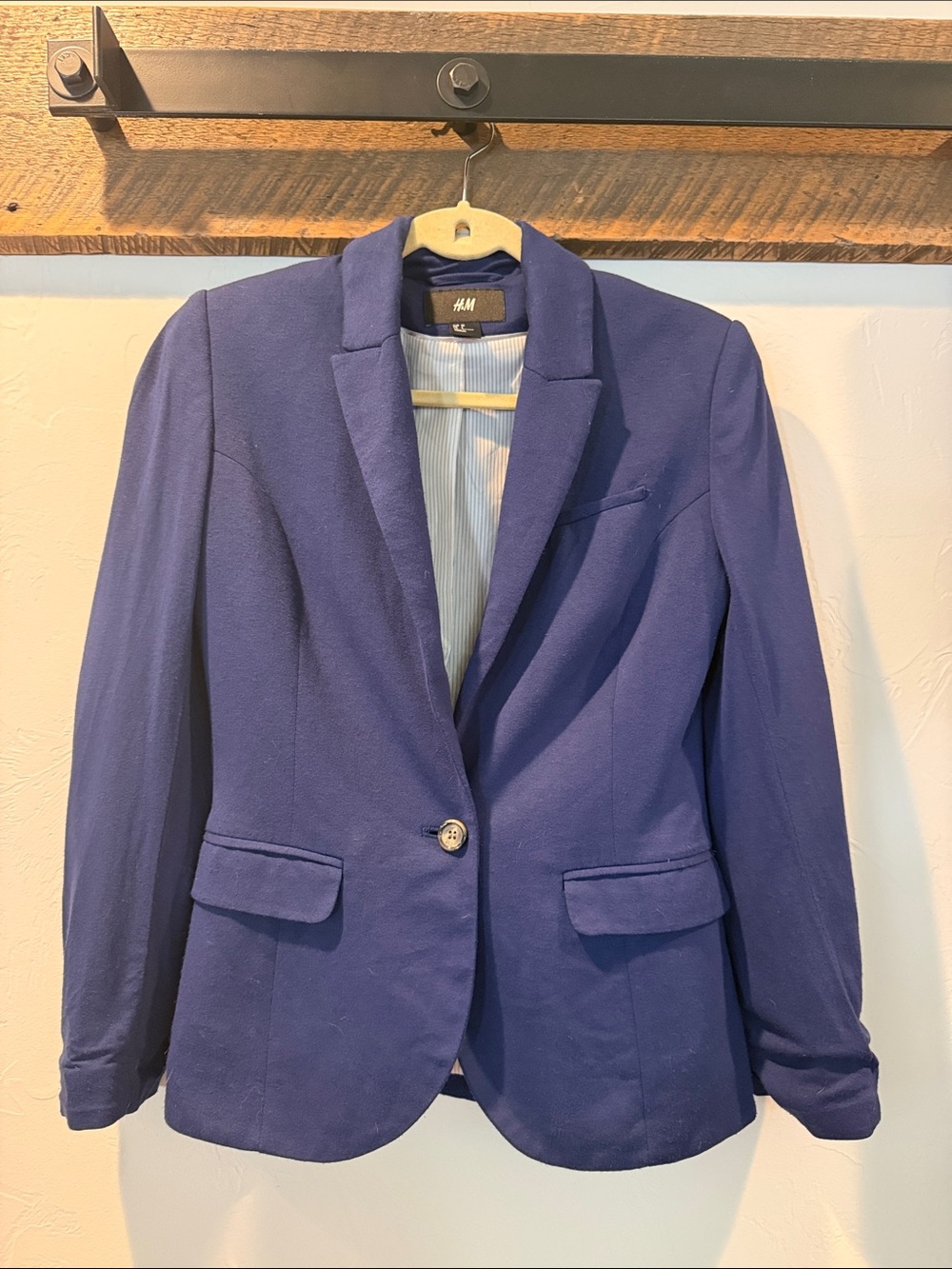 H&M Women's Cobalt Blue Single-Button Blazer …darling lining